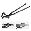 Happybuy 18" Z V-Bit Blacksmith Tongs, Carbon Steel Forge Tongs