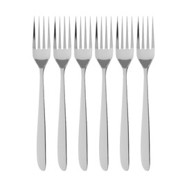 Villeroy & Boch SoftWave Table Fork Set of 6, 210 mm, Serving Fork with Curved Handle, Dishwasher Safe and Rustproof, 18/10 Stainless Steel, Silver