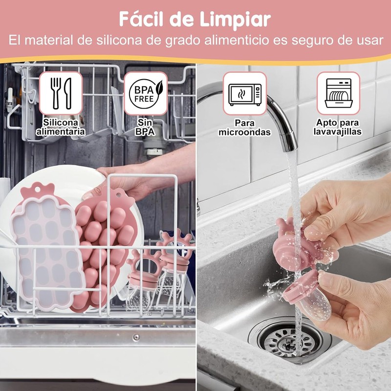 Guante de Dentición de Silicona para Bebés, Chupon para Frutas