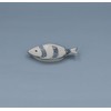 Gisela Graham Nautical Fish Shaped Trinket Dish, Grey Stripe, 11cm