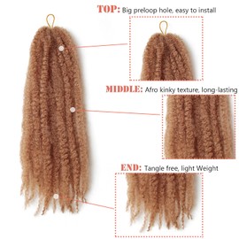 18-inch Blonde Marley Twist Braiding Hair – Soft, Fluffy & Versatile Synthetic Extensions for Natural-Looking Styles, Perfect for Crochet Hair & Cuban Twist Hair