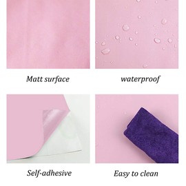 118"x17.7" Pink Peel and Stick Wallpaper Solid Color Pink Wallpaper Solid Color Pink Contact Paper Self-Adhesive Removable Wallpaper for Wall Covering Furniture Cabinet Countertop Vinyl Roll