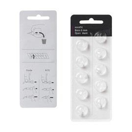 Hearing Aid Domes for Oticon Replacements, Oticon Minifit Double Vent Bass Domes (6 mm/2 Pack), Universal Domes for Oticon Hearing Aid Supplies (8 mm Open Vent)