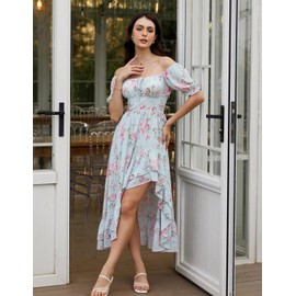 Corset Sundress Summer Floral Dresses for Women 2025 Cottagecore Dress Blue M