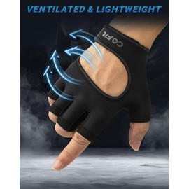 COFIT Ventilated Workout Gloves With Curved Open, Lightweight Summer Gym Gloves Multi Purposes for Weightlifting, Cycling, Exercise, Climbing and Rowing - Black S