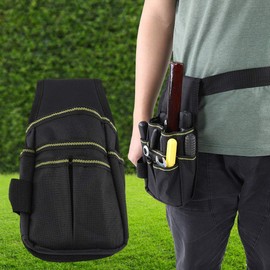 CYSFETENA Schwarz organizer tasche für heimwerkerwerkzeuge,Verstellbare gartenwerkzeug tasche gürtel,Oxford Tuch werkzeug gurteltasche für Handwerker,Gärtner und Enthusiasten