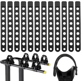 Nagpew 12 Pieces Bike Rack Straps, Rubber Bicycle Wheel Strap Replacement, Bike Cradle Carrier Strap with Holes for Outdoor Activities Car Bike Rack, Cradle Tie Down