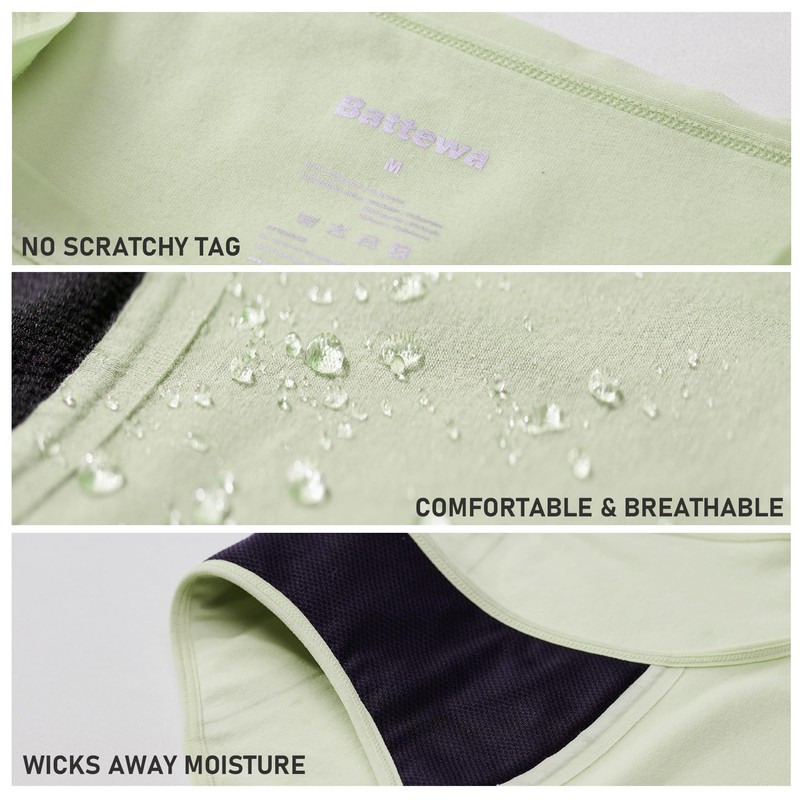 BATTEWA Washable Absorbency Incontinence Regular Underwear for Women, Reusable Leak