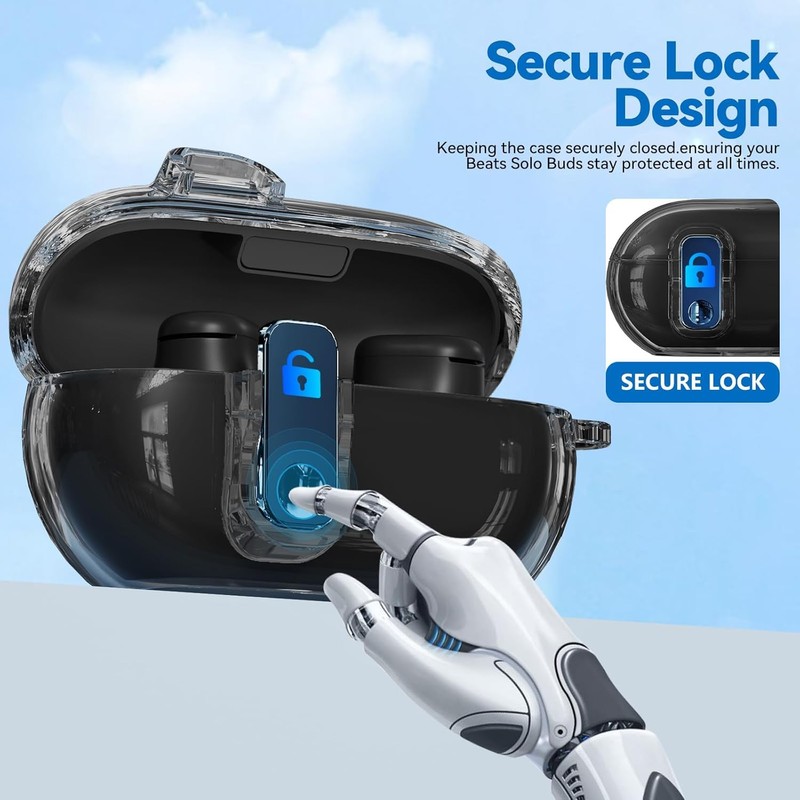 Seucre Lock Case for Beats Solo Buds 2024, with 3-in-1