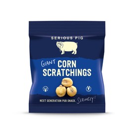 SERIOUS PIG | Giant Corn Scratchings | Alternative To Pork Scratchings | With Traditional Seasoning | Vegan (12 Pack)