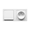 Debflex 746808 Blok Toggle Switch + Socket 2P+T Vertical White