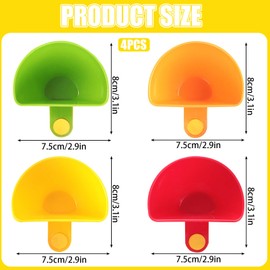 Set of 4 Dip Clip Plates, Sauce Holder, Bowl Plate Clip-on Holder, Sauce Holder for Spice, Ketchup, Salad Sauce, Chili Sauce, Vinegar