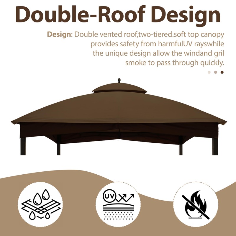 Tradesparker 10x12 Replacement Canopy Top for Lowe's Allen Roth Gazebo