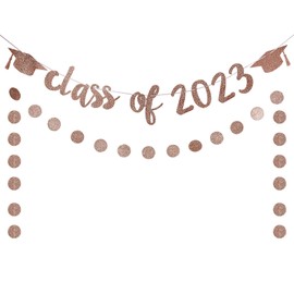 Class of 2023 Banner Rose Gold Graduation Banner Class of 2023 Sign,Rose Gold Graduation 2023 Banner Class of 2023 Graduation Decorations for Rose Gold Graduation Party Decorations 2023