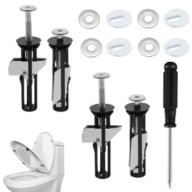 Heavy Duty Toilet Seat Fastener Bolt kit,Bathroom Toilet Repair Screws, Easy to Install,Equipped with a Screwdriver, New Universal Toilet Seat Bolt Kit（4pcs）
