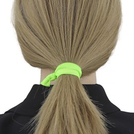 50 Pack Solid Color Knotted Hair Ties - No Crease Hair Ponytail Elastics for Women and Girls (neon green)