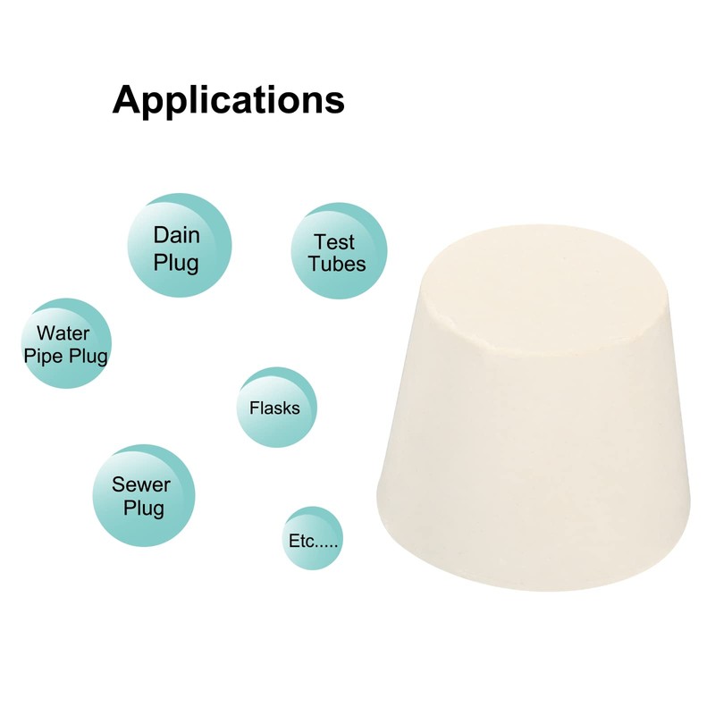 sourcing map Rubber Tapered Plug 28mm to 37mm Solid Test