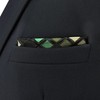 SHLAX&WING Checkered Silk Pocket Square for Men Green Hanky Checks