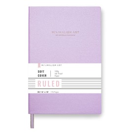 Minimalism Art, Classic Soft Cover Notebook Journal, Large Size, Composition B5 7.6" x 10", 176 Pages, Premium Thick Paper 100gsm, Fine PU Leather, Ribbon Bookmark, San Francisco (Ruled, Pink)