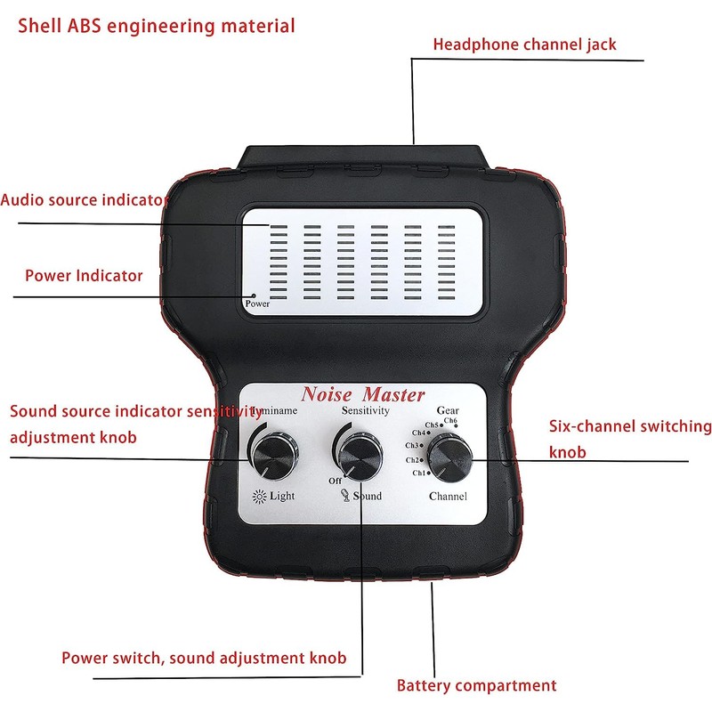 ZKTOOL 6 Channel Car Chassis System Ears Electronic Stethoscope Diagnostic
