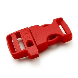 Ganzoo Plastic Click Fastener Set of 10, 3/4 Inch Clip Clasp/Buckle with Signal Whistle/Buckle for Paracord Bracelets, Colour: Red