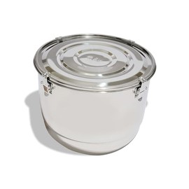 CVAULT | 1 lb Container | Air Tight & Light Resistant | Food Grade Stainless Steel | Includes 62% RH Humidity Pack, Silver, 8-Liter