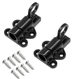 Pack of 2 Automatic Locking Door Latches, Aluminium Alloy Door Bolt with Screws, Self-Closing Latch for Doors, for Windows, Cupboard Doors, Balcony Doors, Garden Doors (Black)