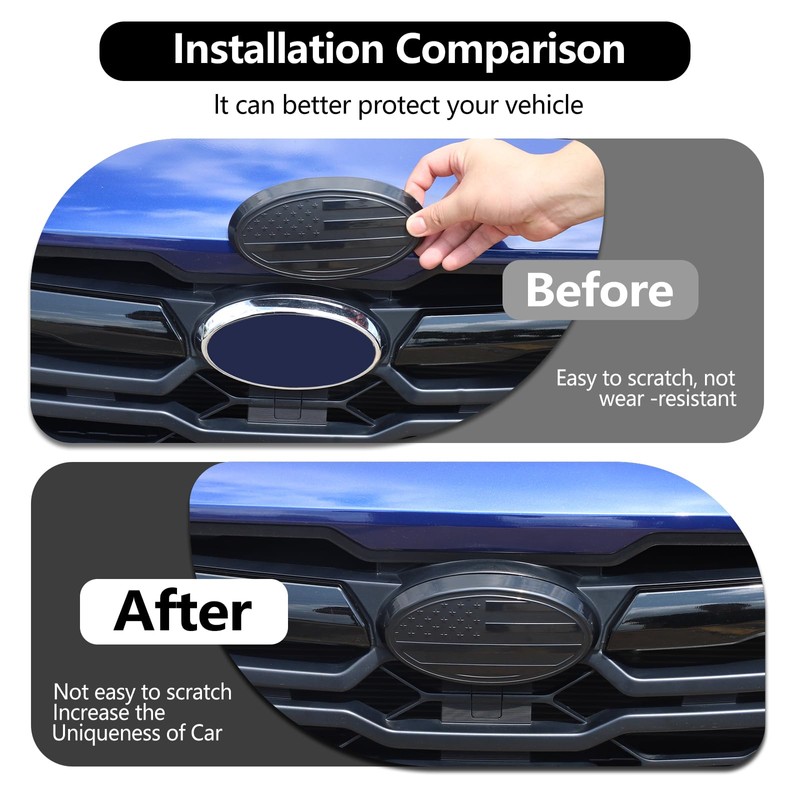 Car Front Rear Emblems Trim Cover Compatible with Subaru Crosstrek