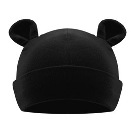 JANGANNSA Newborn Baby Hat Cotton Bear Beanie for Boys Girls Cute Infant Toddler Hats (0-6 Months, Black)