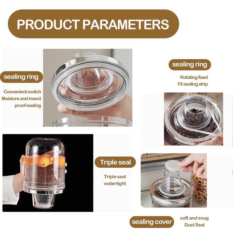 CINPIUK 2 Pack Clear Coffee Canister with Lid & Measuring