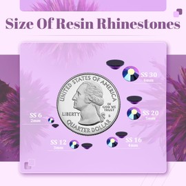 BELLEBOOST 1500PCS 6mm Resin Jelly Rhinestones in Bulk (Purplish Black AB), Bedazzling Flatback Crystals Rhinestones for Crafting DIY Nail Decoration, Gems Diomand Charms for Tumbler Shoes Clothing Fabric