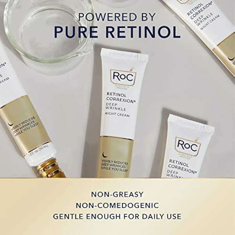 Crema De Noche Antiedad Con Retinol Para Arrugas Profundas