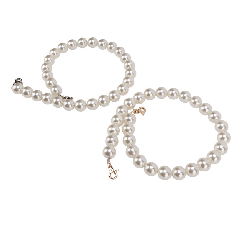 2Pcs Pearl Bead Bag Chain 60cm Workmanship Easily Install Detachable