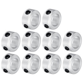 MECCANIXITY Shaft Collar 10mm/ 3/8 Inch Bore Aluminum Set Screw Style Clamping Collars Silver 10 Pcs