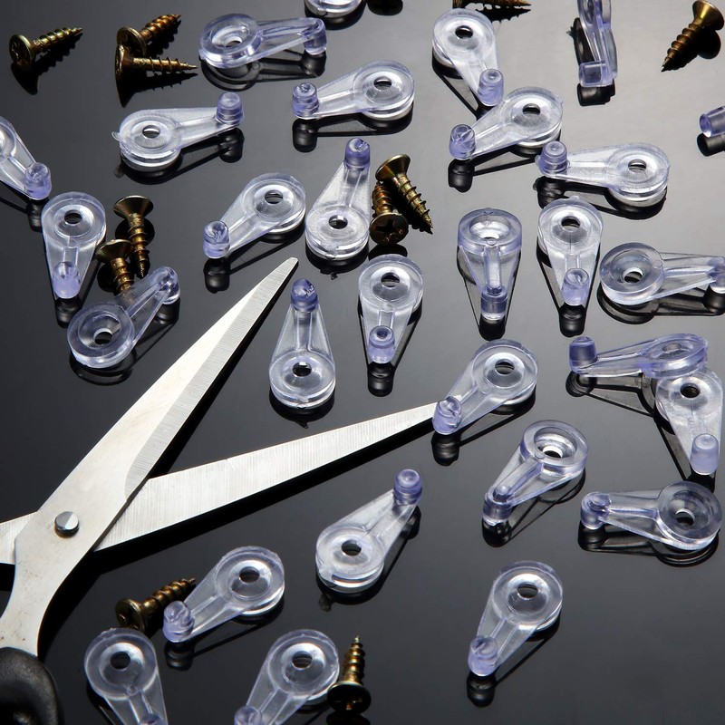 Blulu 50 Pack Glass Retainer Clips with Screws 4 mm