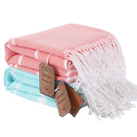 2 Packs Turkish Beach Towels Travel Vacation Essentials Quick Dry Sand Free Oversized Bath Pool Swim Towel Extra Large XL Blanket Adult Cruise Accessories Must Haves Clearance Stuff Necessities