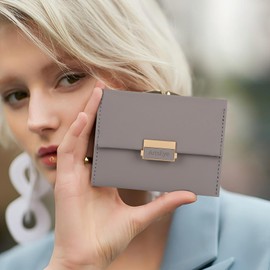 ArtsEye Purses for Women PU Leather Small Tri-fold Wallet for Women Ladies Purse RFID Blocking (990-grey)