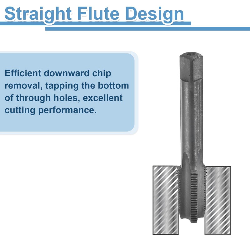 sourcing map Straight Flute Screw Taps M16 x 1.5 H2