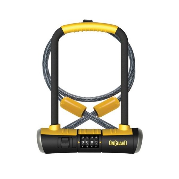 ONGUARD Bulldog Combination U-Lock Cable Combo, Black/Yellow