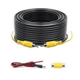 GreenYi-102 - Cable de extensión de audio y video RCA doble blindado para caravana, camioneta, remolque, vigilancia, CCTV, cámaras de visión trasera y trasera (49.2 pies/15 m), color verde