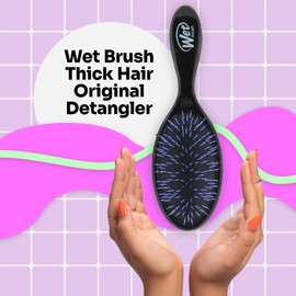 Wet Brush Thick Hair Detangling Brush, Black, Ultra-Soft IntelliFlex Bristles Glide Through Tangles With Ease, Pain-Free Detangler for All Hair Types, Wet & Dry