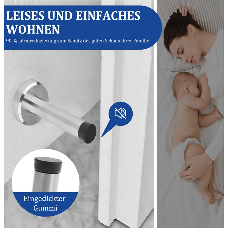 Misuyue Wall Door Stop, Stainless Steel, 25 cm, Wall Mounted
