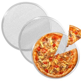 Suimlmta 3 Pack Pizza Tray 11 Inch/ 27.9cm Pizza Pan Aluminum Pizza Screen Round Pizza Mesh Baking Sheet Trays for Oven