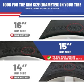 Wolfx 15 inch Wheel Cover Rim Hubcap Snap On for 2002 2003 2004 2005 2006 Toyota CAMRY