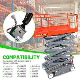 leaptrend 159108 SJ-159108 Joystick Controller Compatible with Skyjack Electric Scissor Lift Parts SJIII3015, SJIII3215, SJIII3219, SJIII3220, SJIII3226, SJIII4620, SJIII4626, SJIII4632, SJIII4830