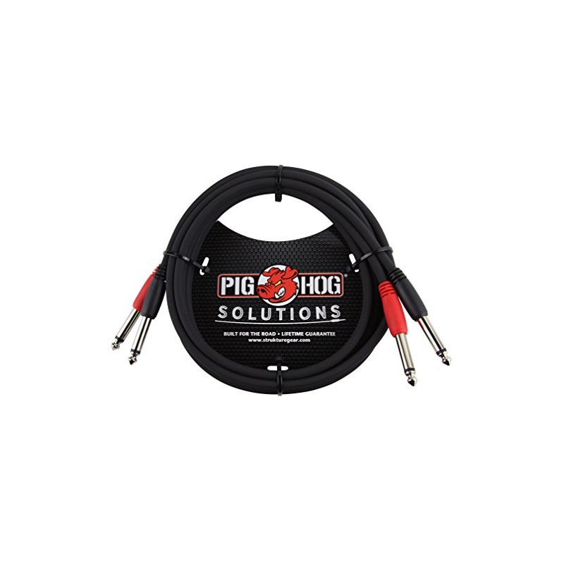 Pig Hog PD-21403 - Cable doble mono de 1/4 pulgadas