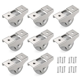 RAVN HAMAN Set of 8 Furniture Castors 25 mm - Mini Castors up to 10 kg per Wheel - Small Fixed Castors for Indoor Furniture - Box Fixed Castors with Low Rolling Resistance - Transport Castors