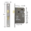 3 Lever Polished Chrome Mortice Bathroom Lock 65mm, Bathroom Door