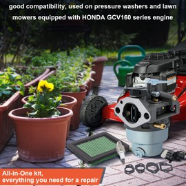 Hipa GCV160 Carburetor for Honda GCV160A GCV160LA GCV160LE GCV160LA0 Engine HRT216 HRB216 HRR216 HRS216 HRZ216 Lawn Mower Pressure Washer 16100-Z0L-023 16100-ZM0-804
