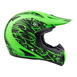 Adult Offroad Helmet Goggles Gloves Chest Protector Gear Combo Motocross ATV Dirt Bike Fluo Green (XL)